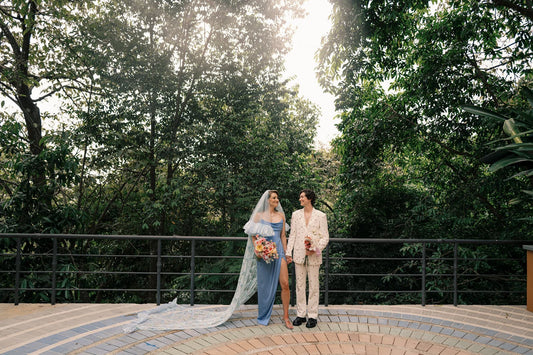 A Sparkly Destination Wedding for Natalie & Bailey Featuring a Transforming Bridal Look with a Detachable Veil