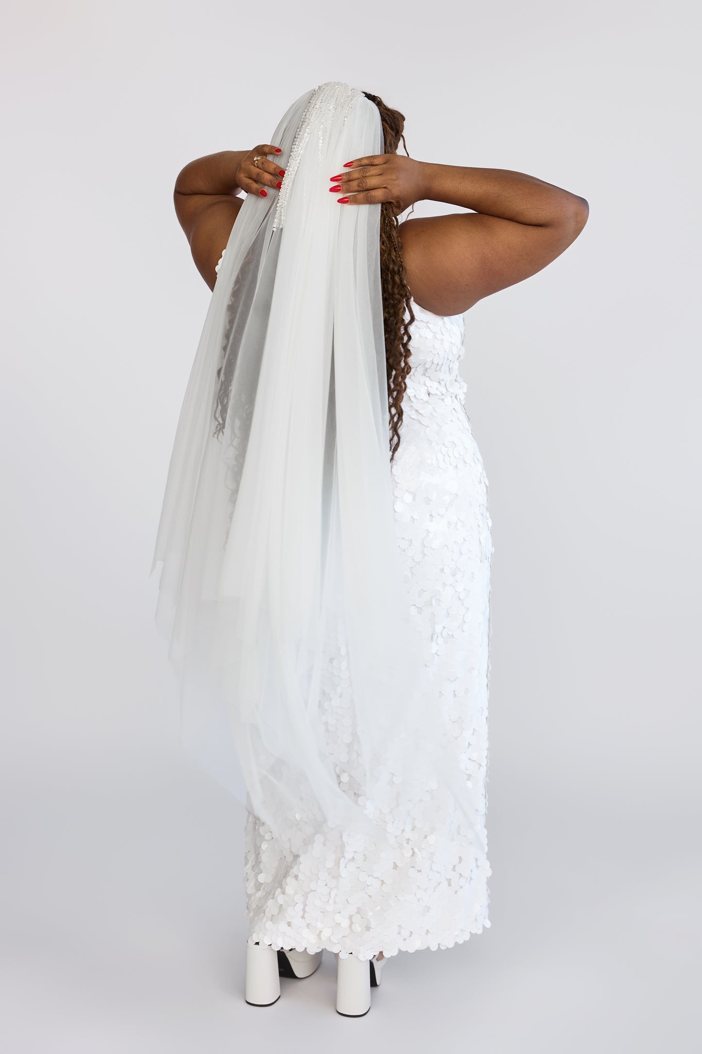 White Dew Drop Veil Ballet Length