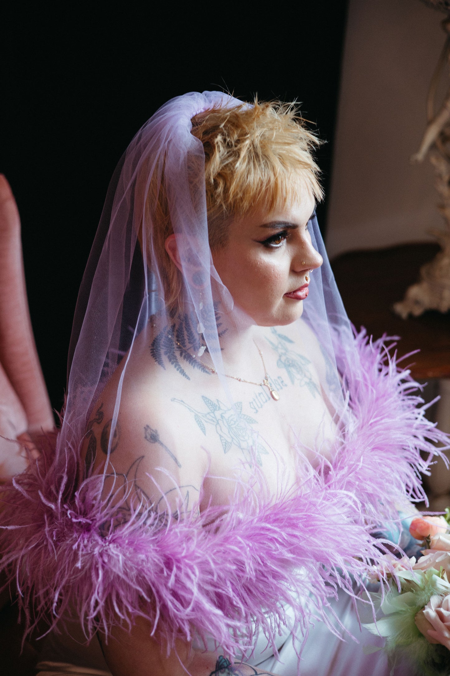 Fluffy Feather Veil