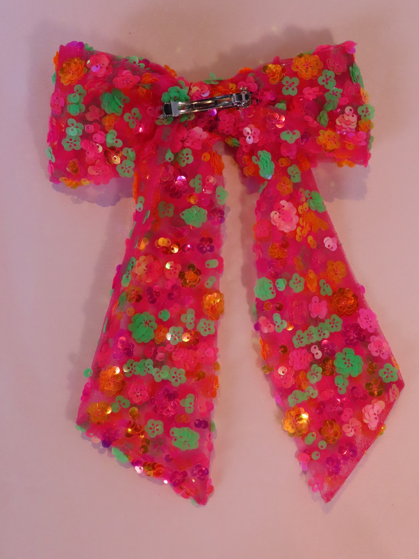 Hot Pink Sequin Bow