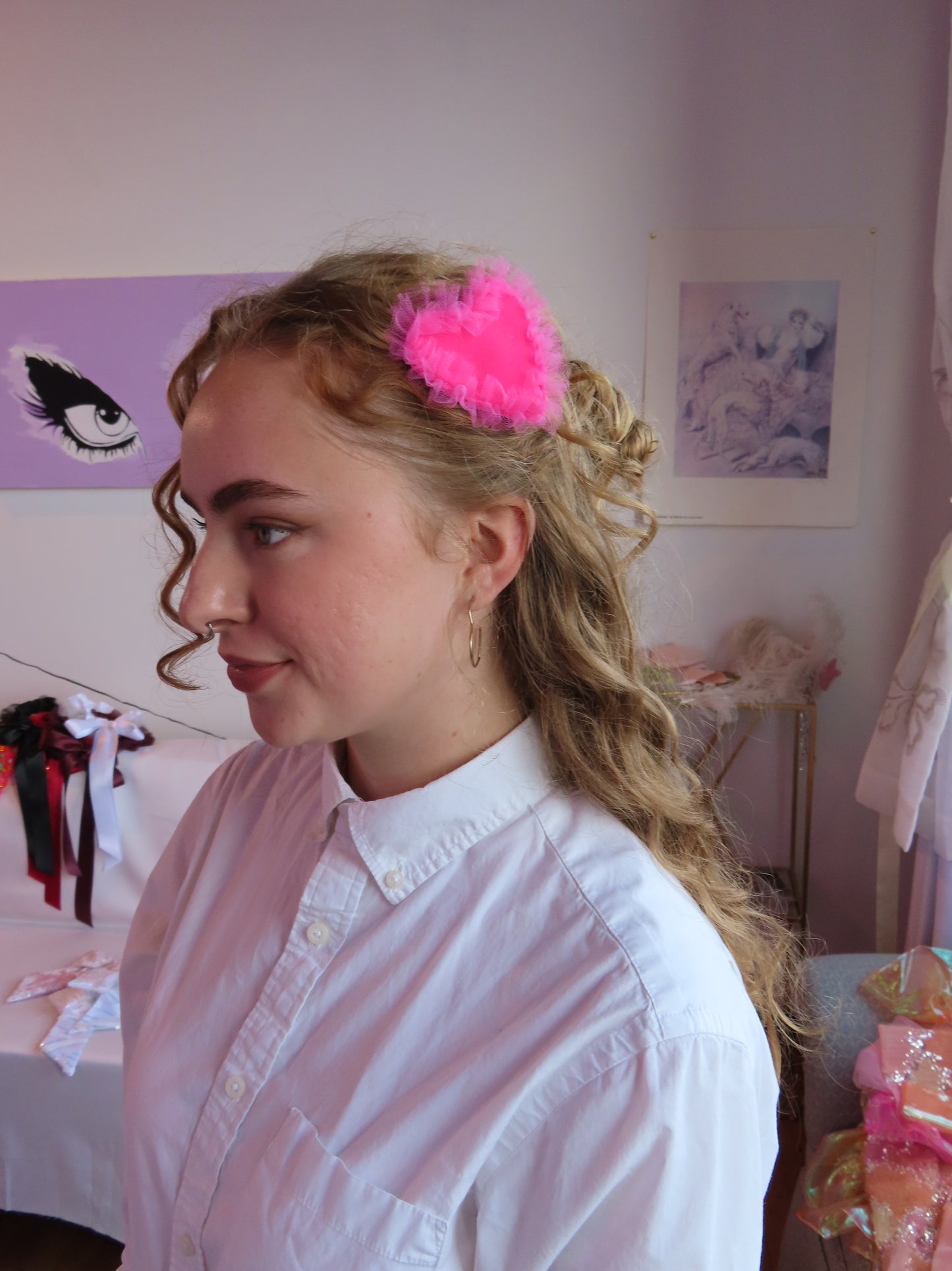 Ruffle Heart Clip