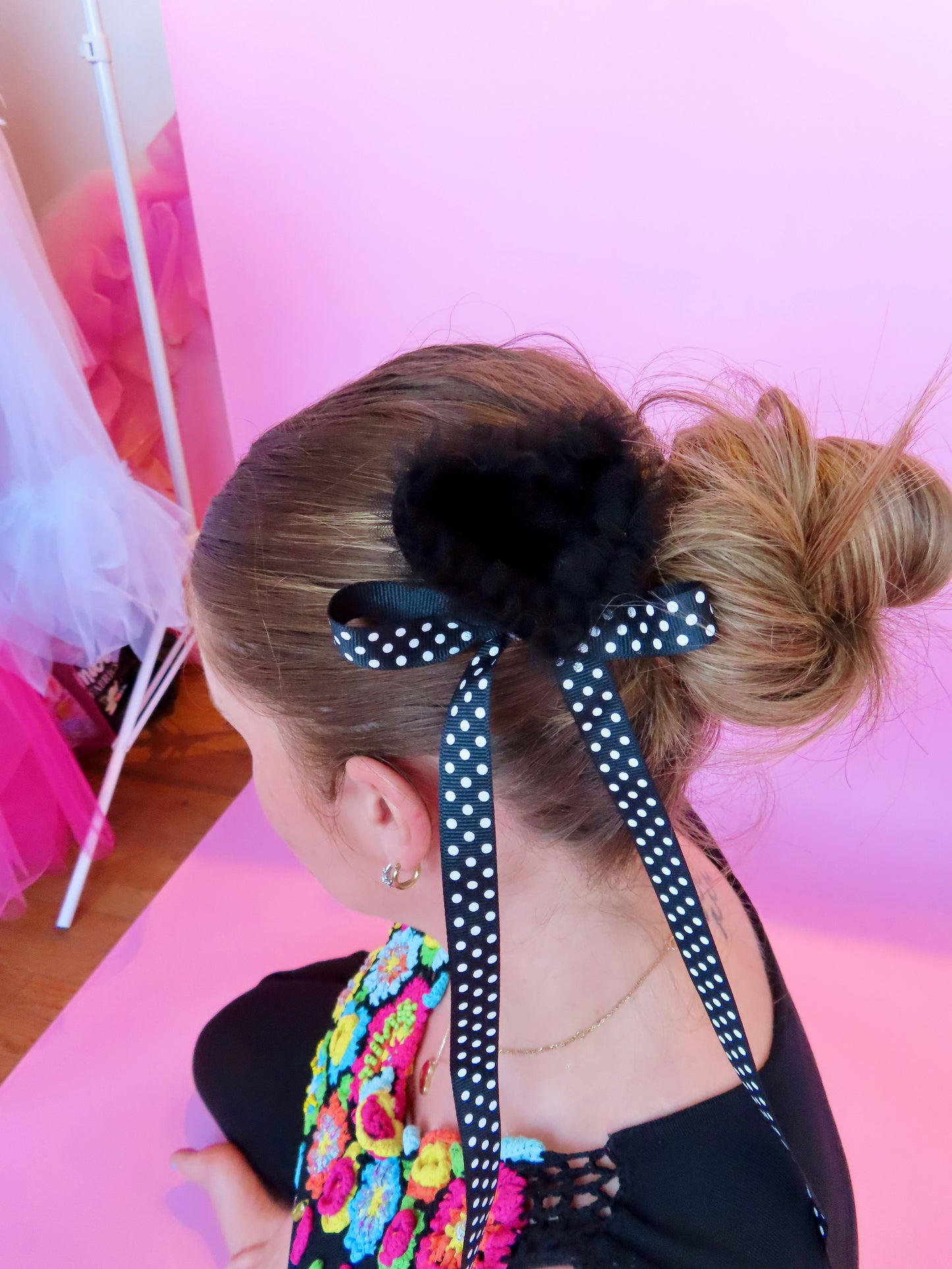 Ruffle Heart Clip with Bow