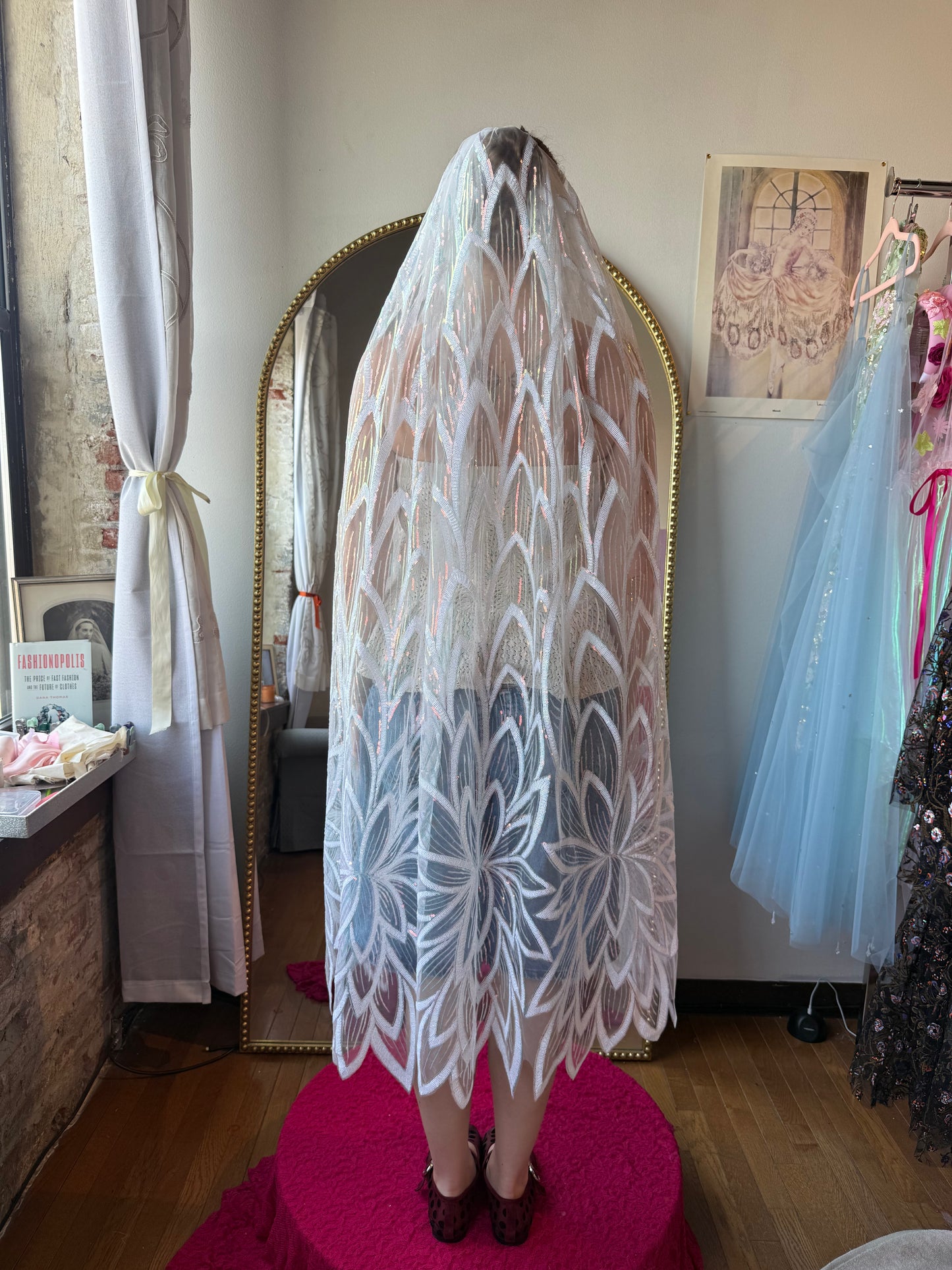 White Pixie Dust Veil Ballet Length
