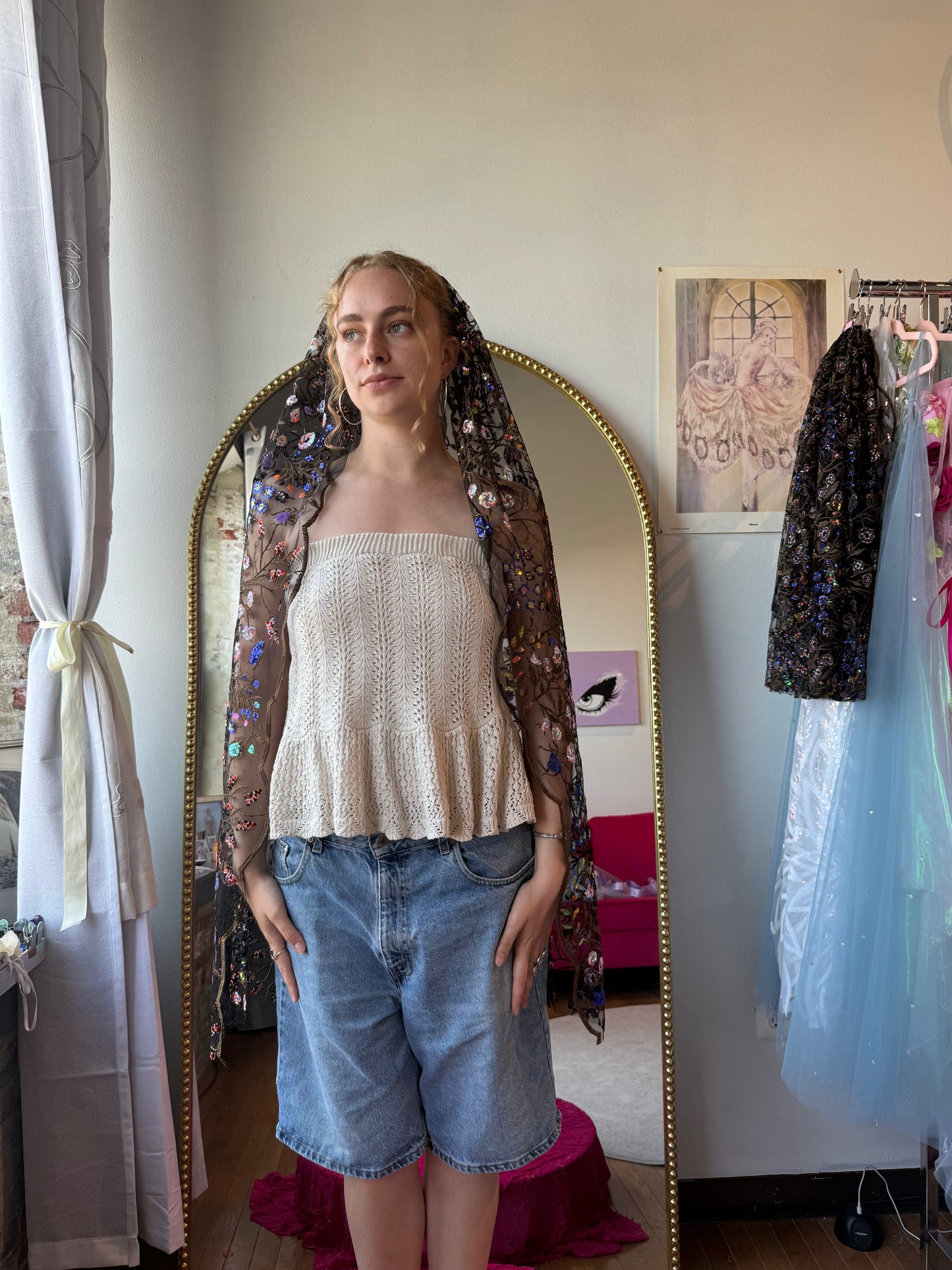 Secret Garden Veil Fingertip Length