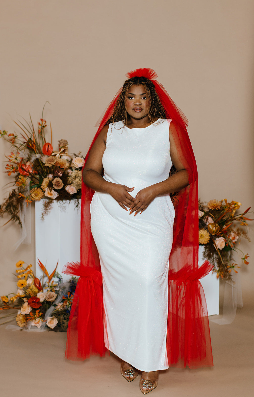 Crimson and Clover Veil