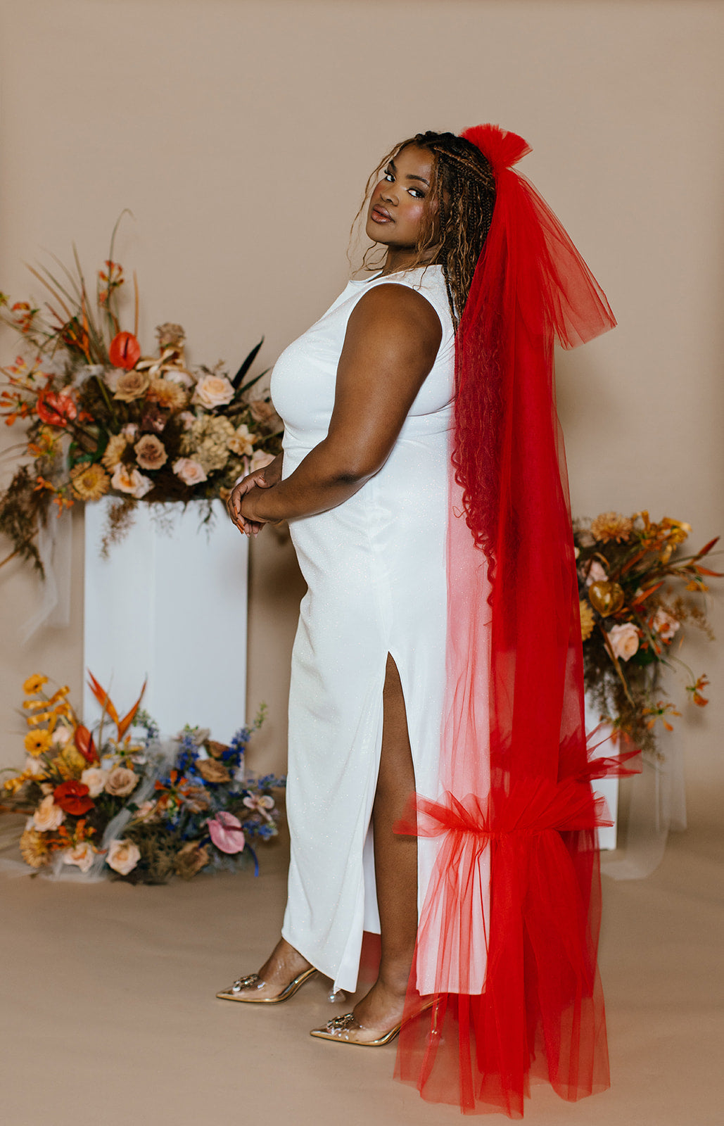 Crimson and Clover Veil