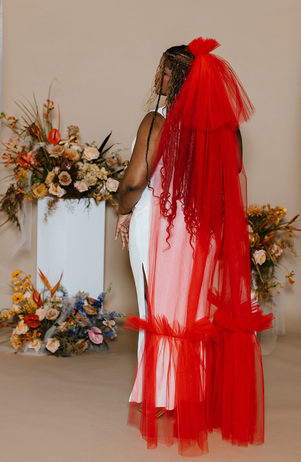 Crimson and Clover Veil