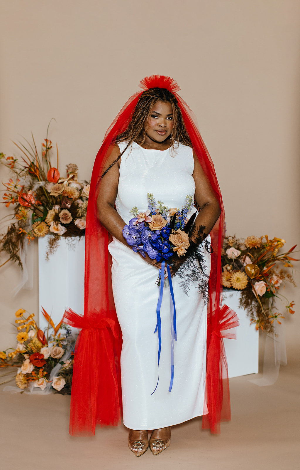 Crimson and Clover Veil