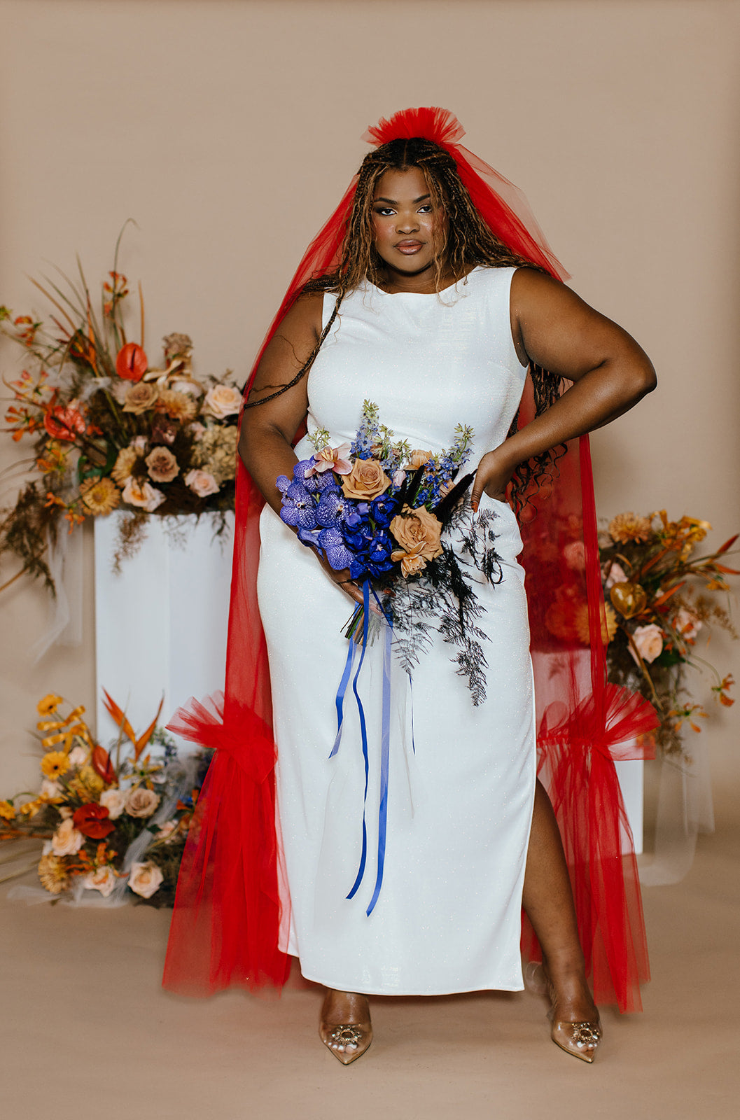 Crimson and Clover Veil