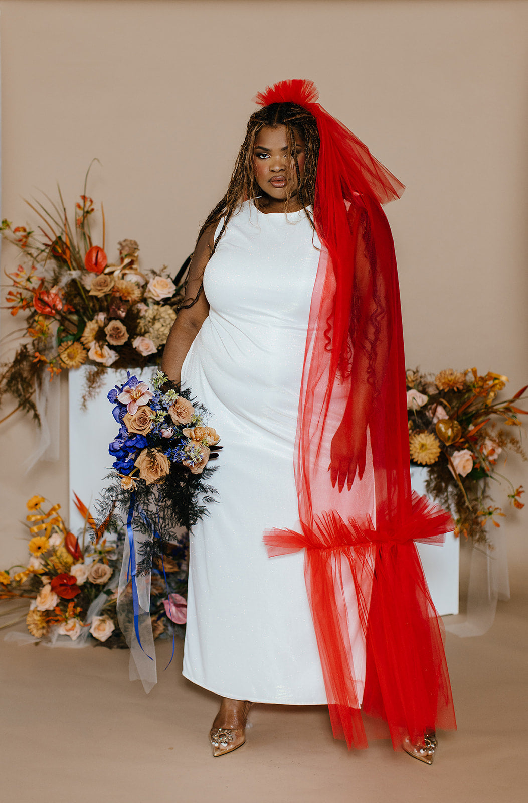 Crimson and Clover Veil