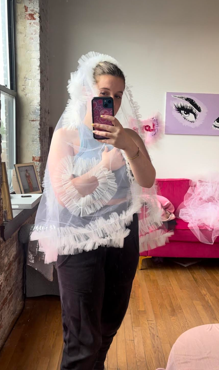 Madonna Heart Ruffle Veil