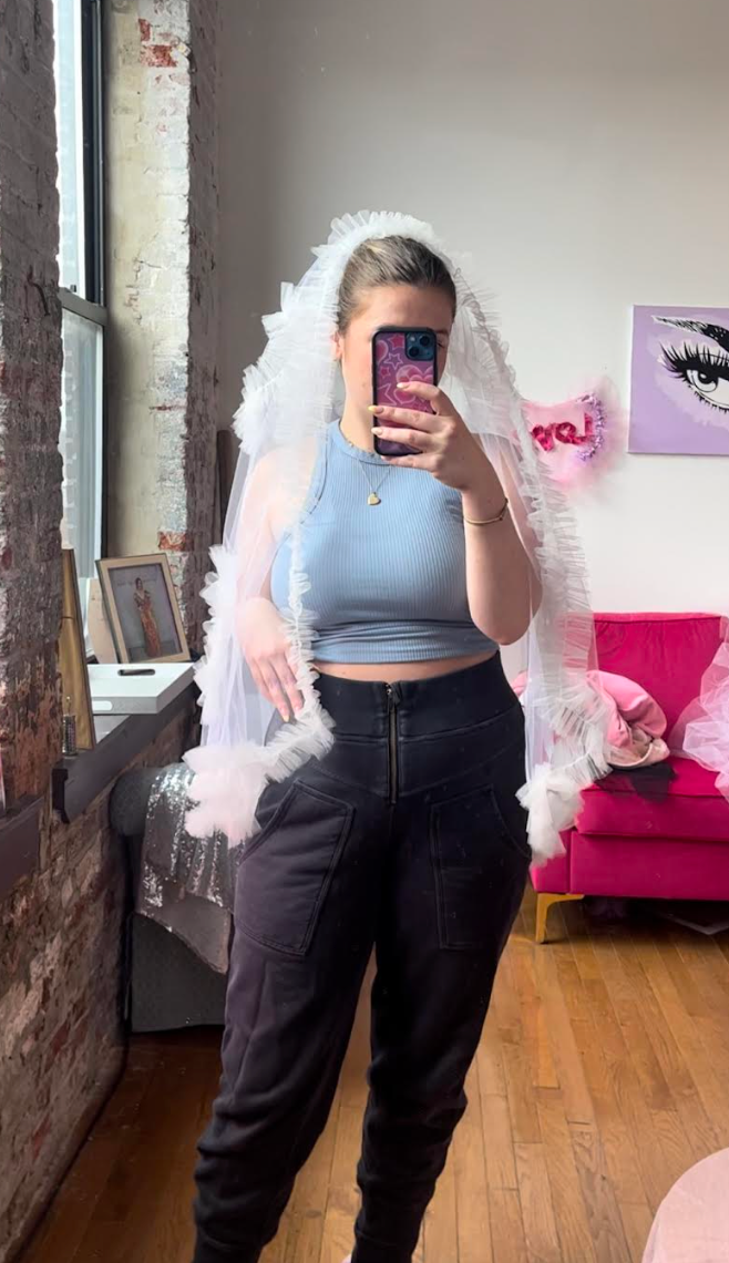 Madonna Heart Ruffle Veil