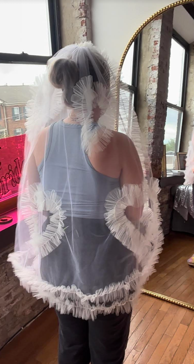Madonna Heart Ruffle Veil