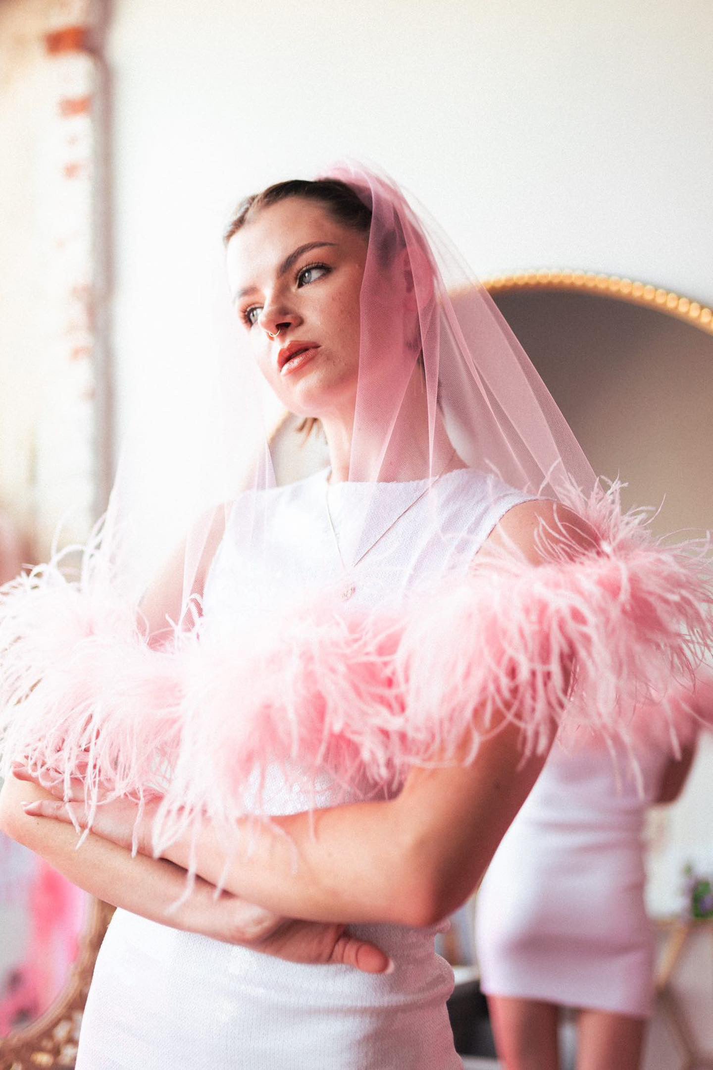 Fluffy Feather Veil