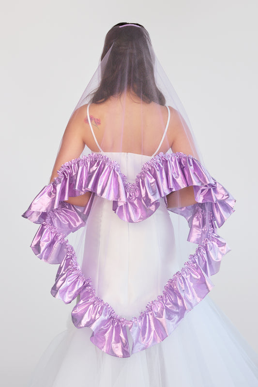 Lilac Metallic Sweetheart Veil
