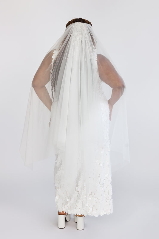 White Dew Drop Veil Ballet Length