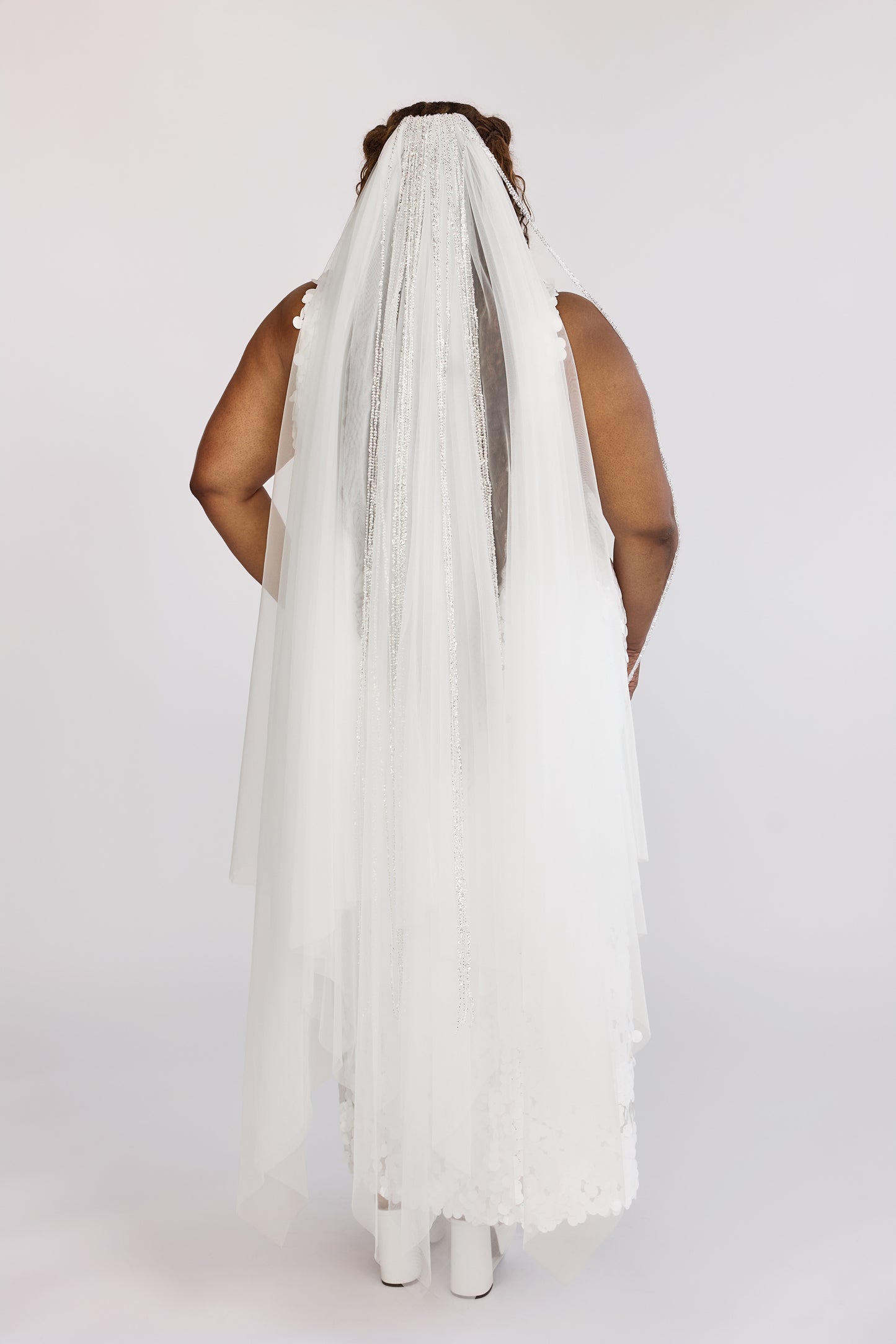 White Dew Drop Veil Waltz Length