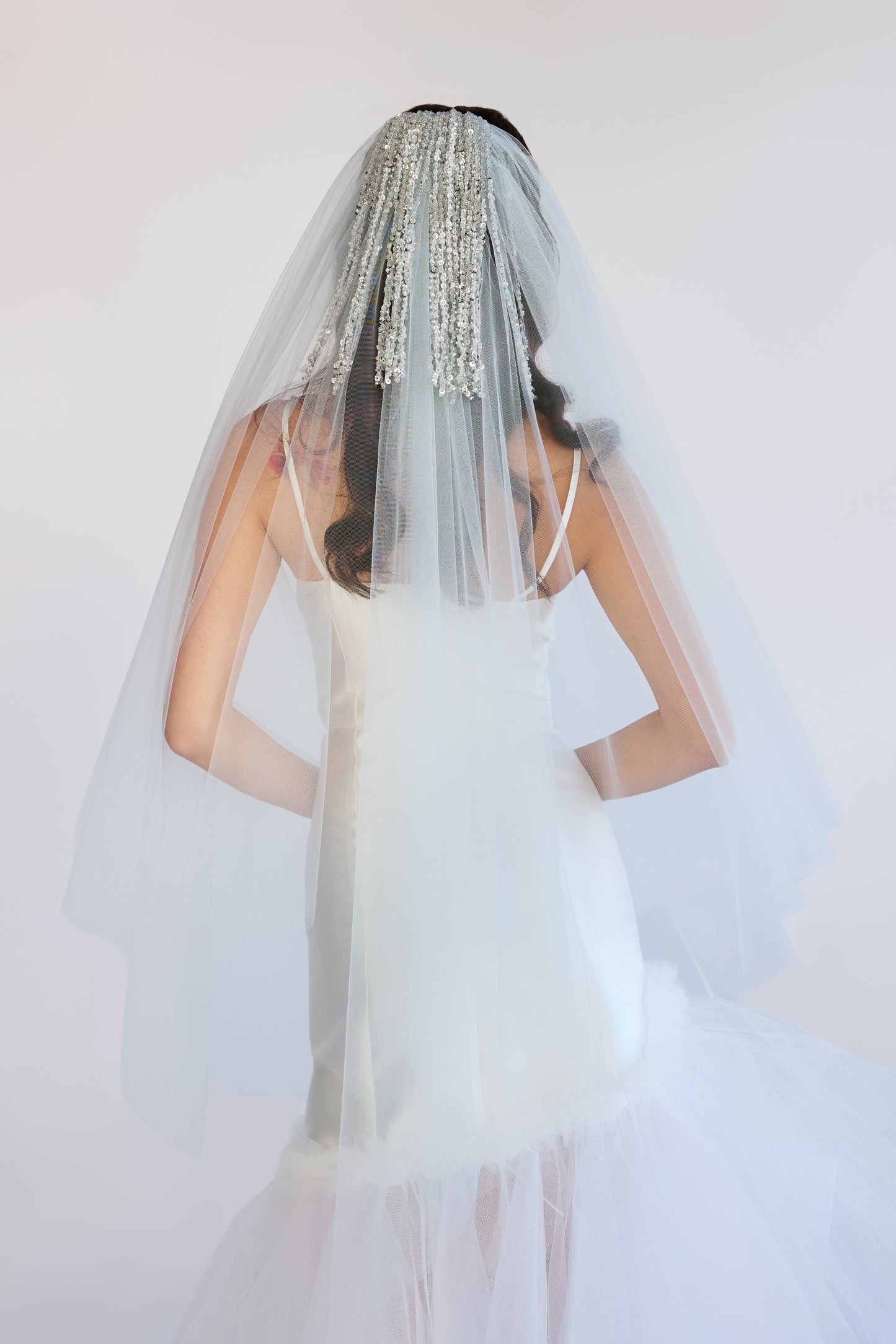 Whisper Blue Dew Drop Veil