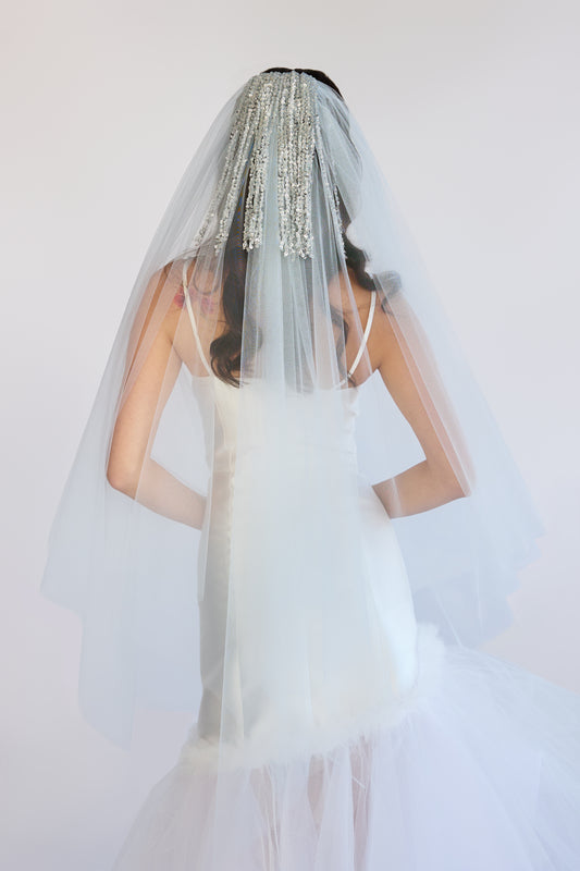 Whisper Blue Dew Drop Veil