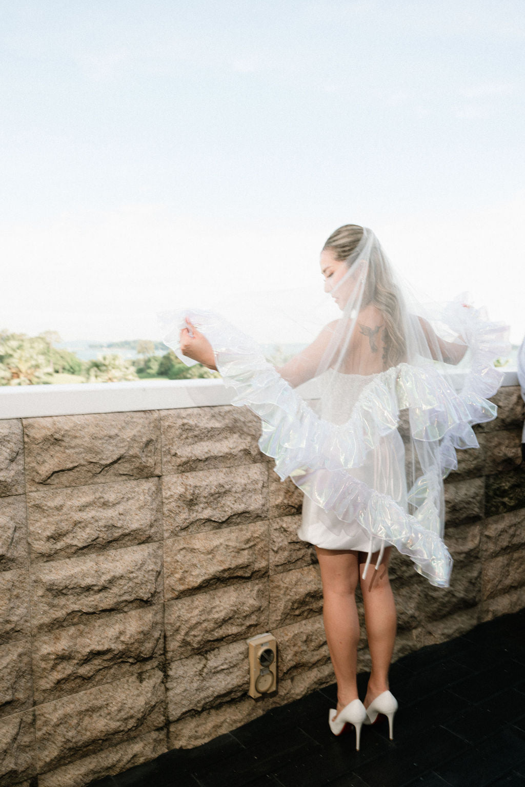 Metallic & Iridescent Sweetheart Veils
