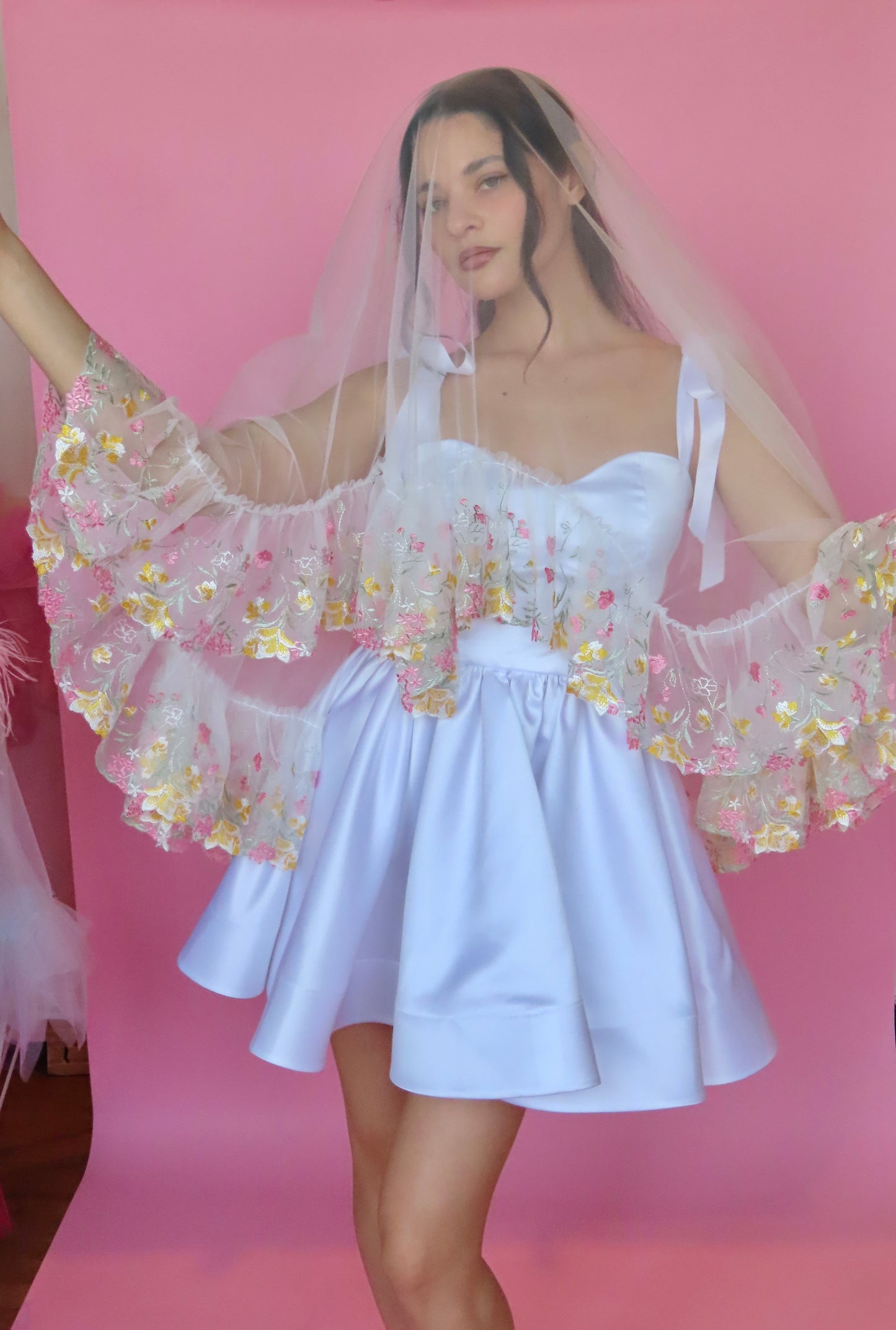 Embroidered Sweetheart Veil