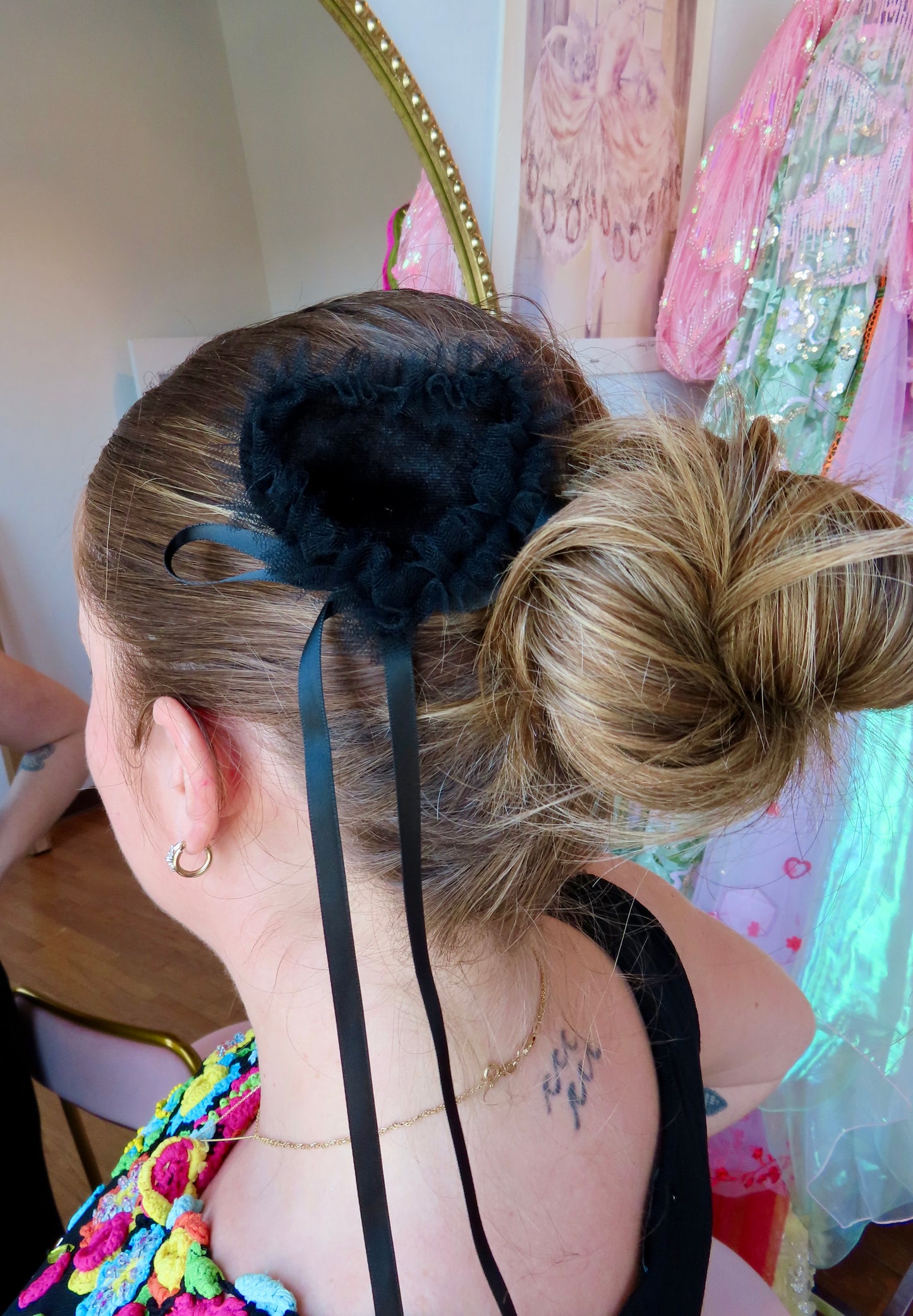 Ruffle Heart Clip with Bow