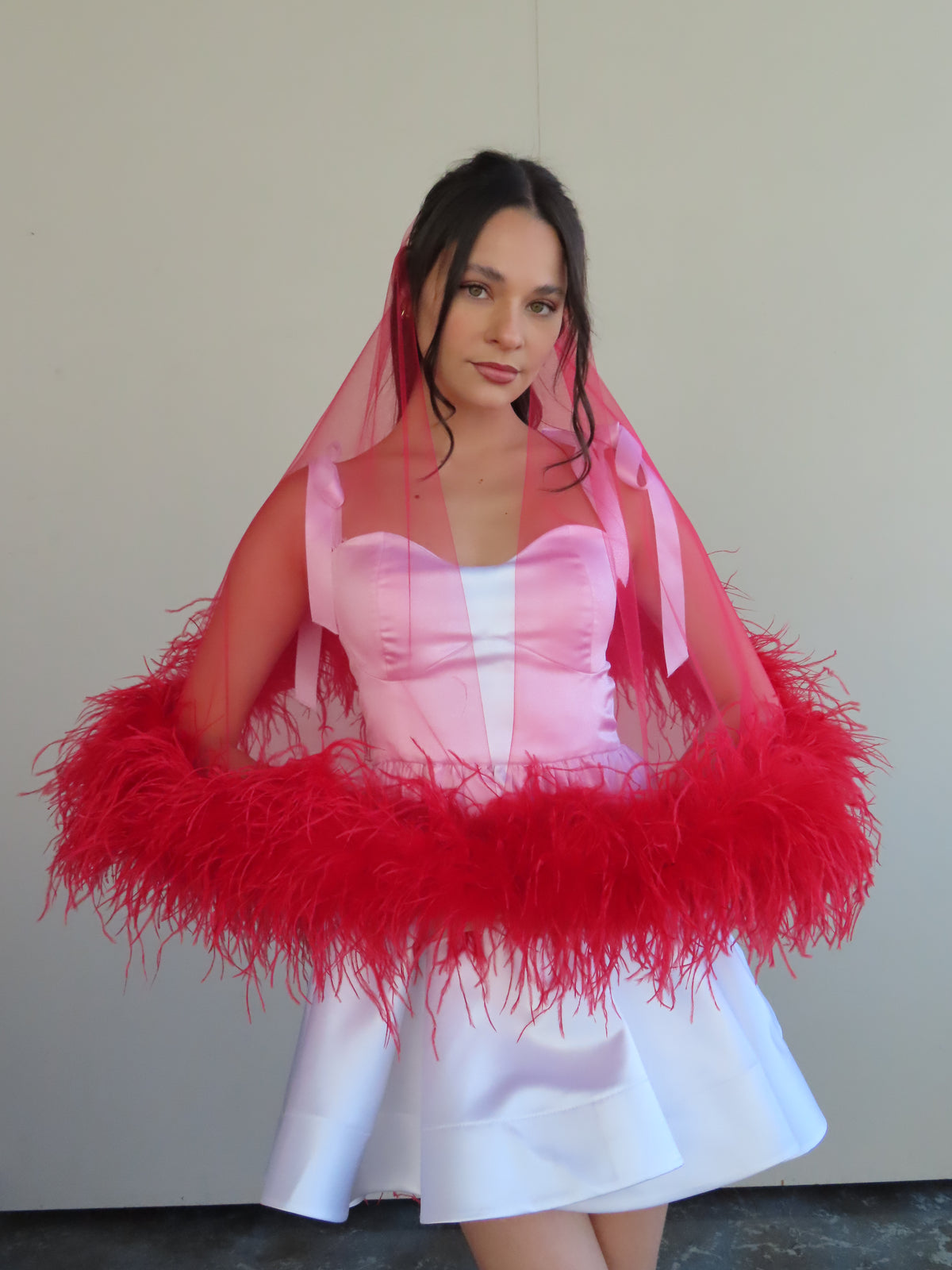 Feather Sweetheart Veil