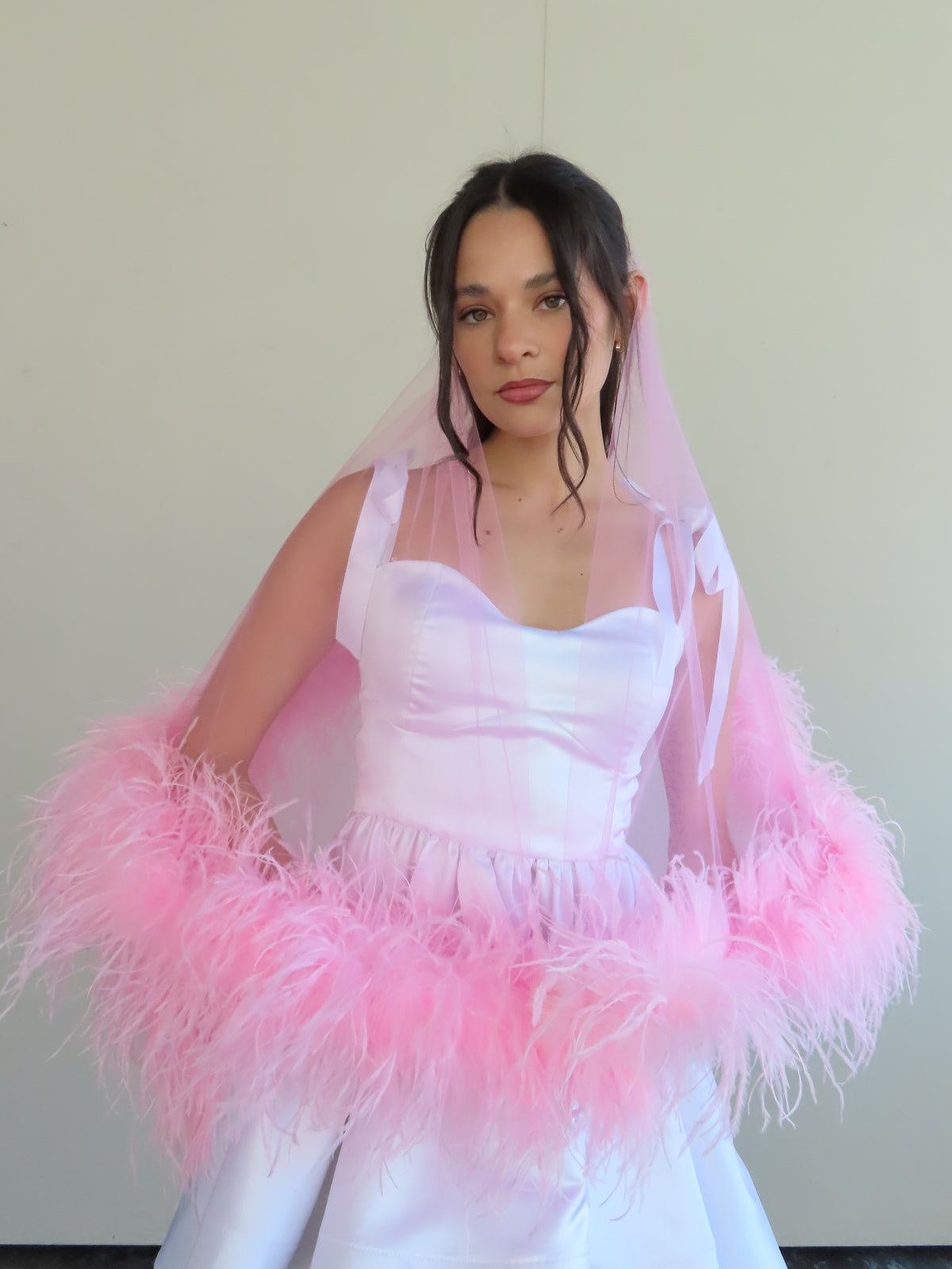 Feather Sweetheart Veil