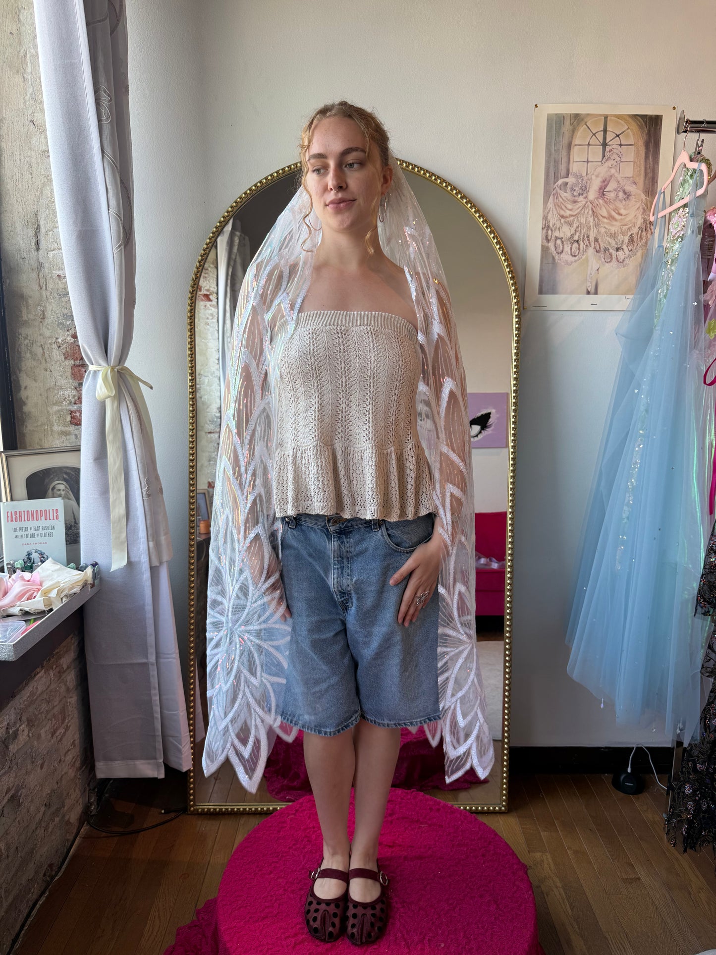 White Pixie Dust Veil Ballet Length