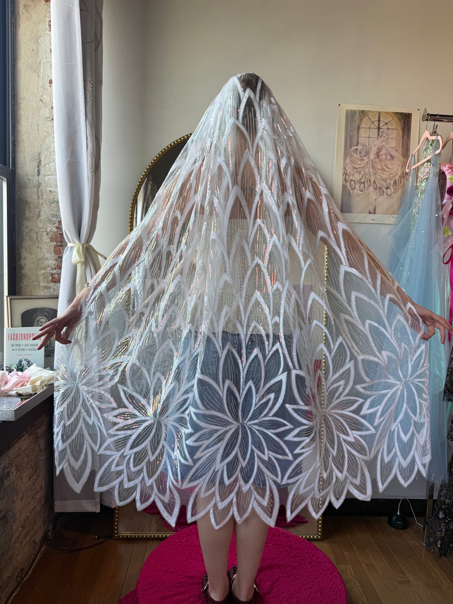 White Pixie Dust Veil Ballet Length