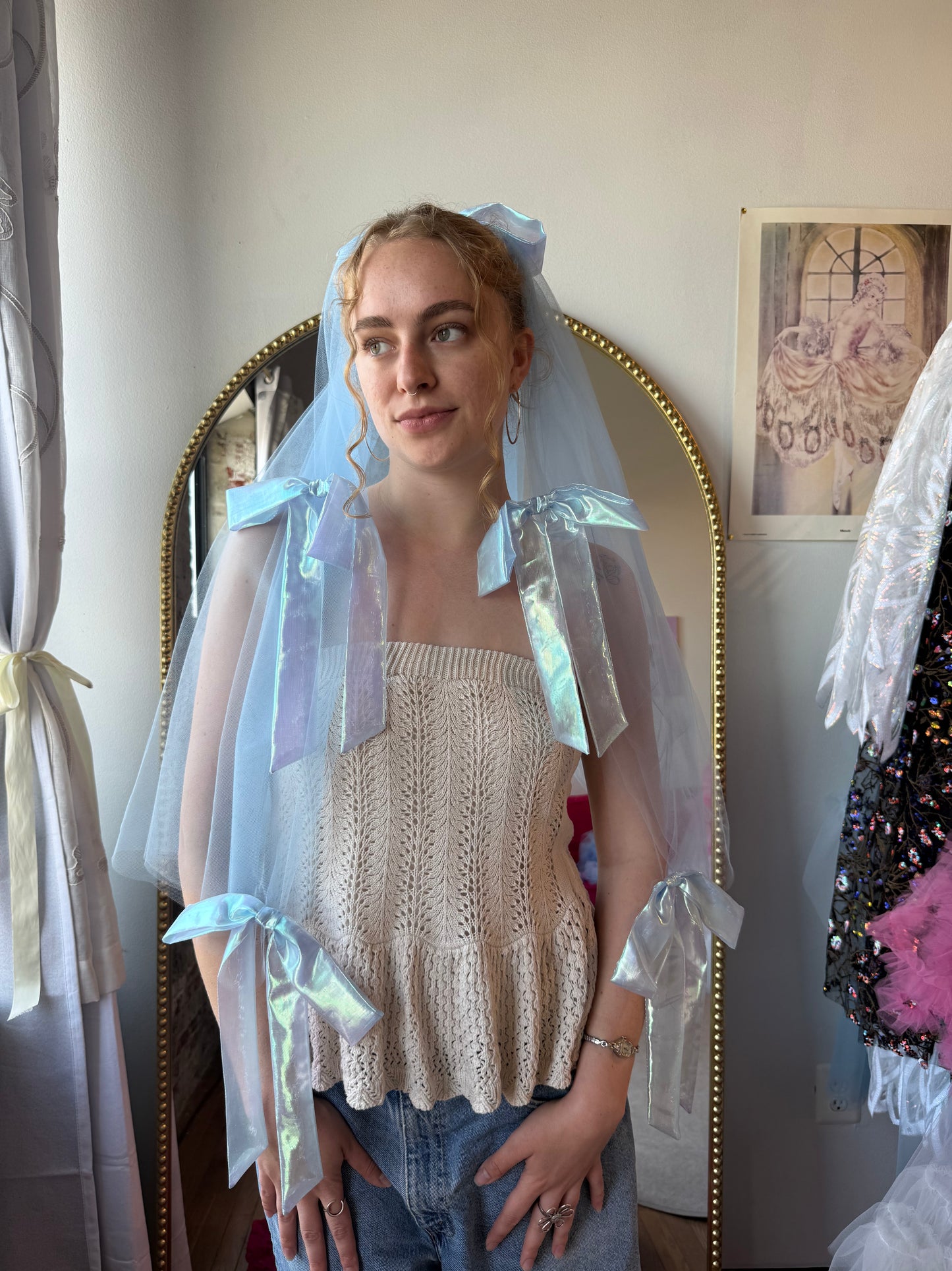Blue Bow veil