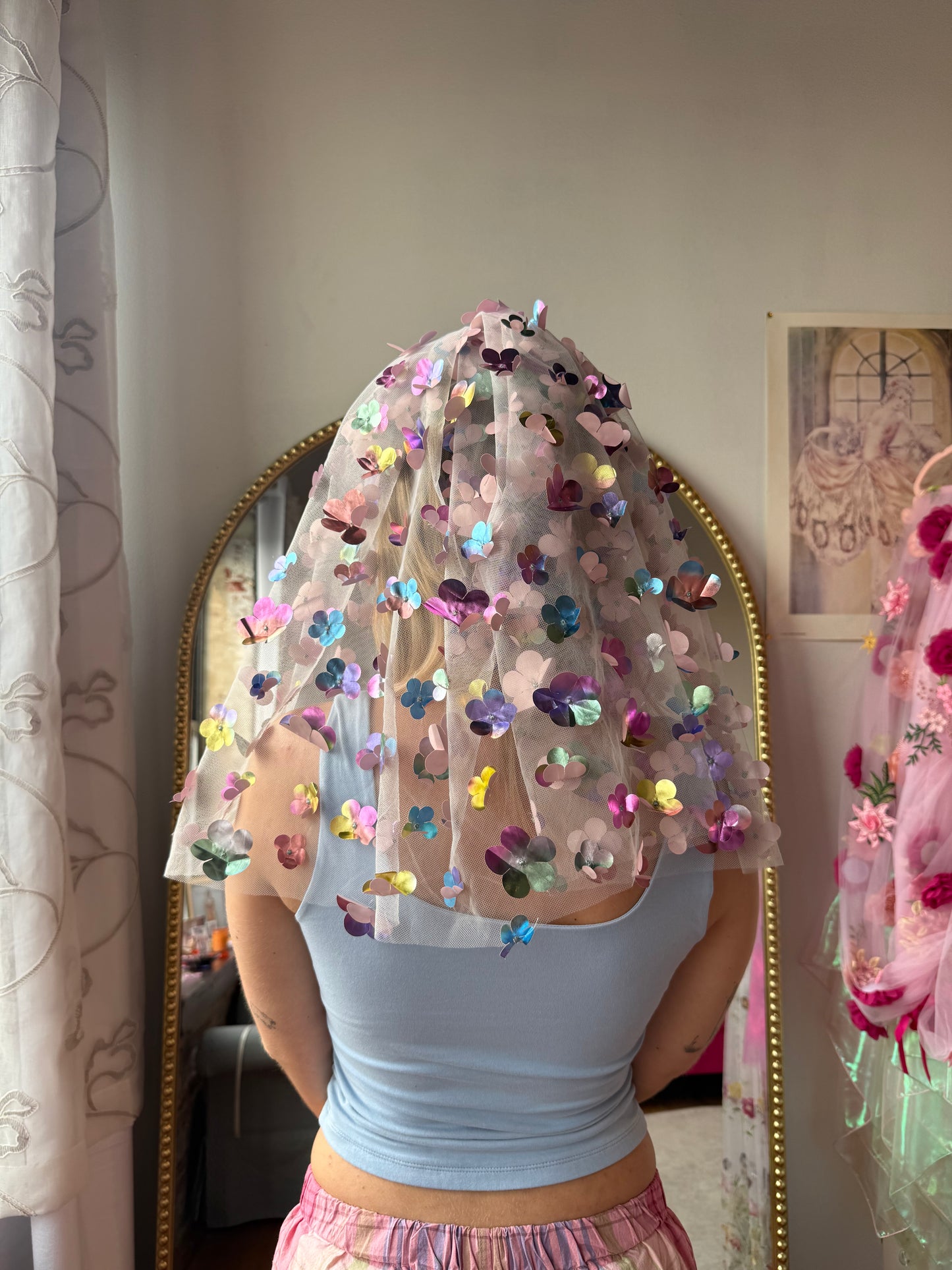 multi flower veil shoulder length