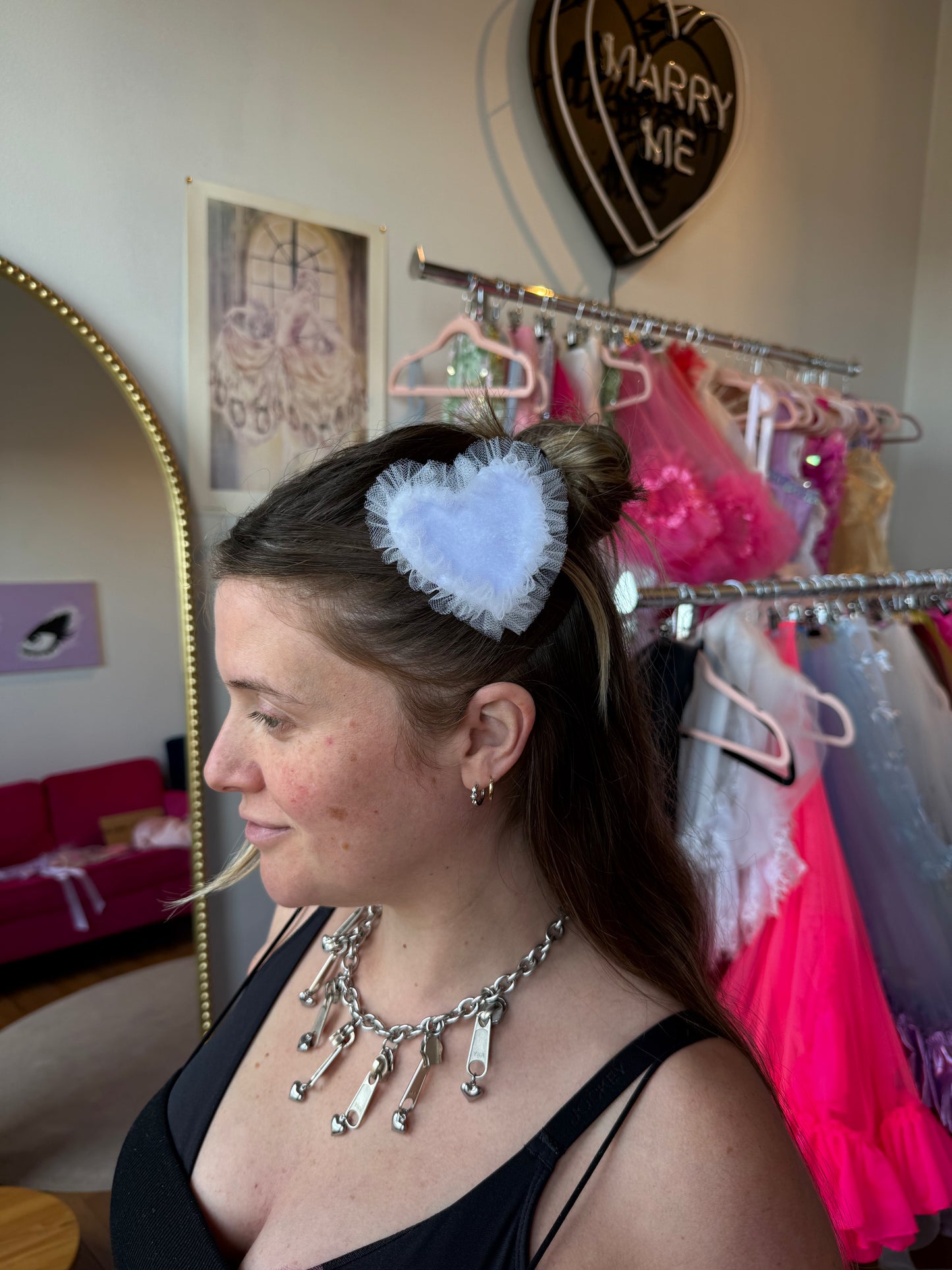 Ruffle Heart Clip