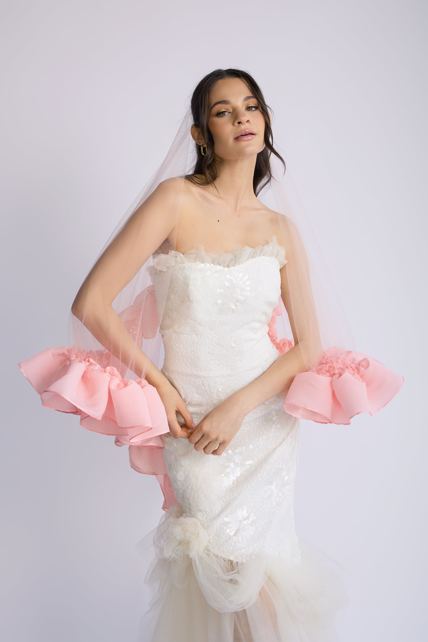 Silky Satin Sweetheart Veil