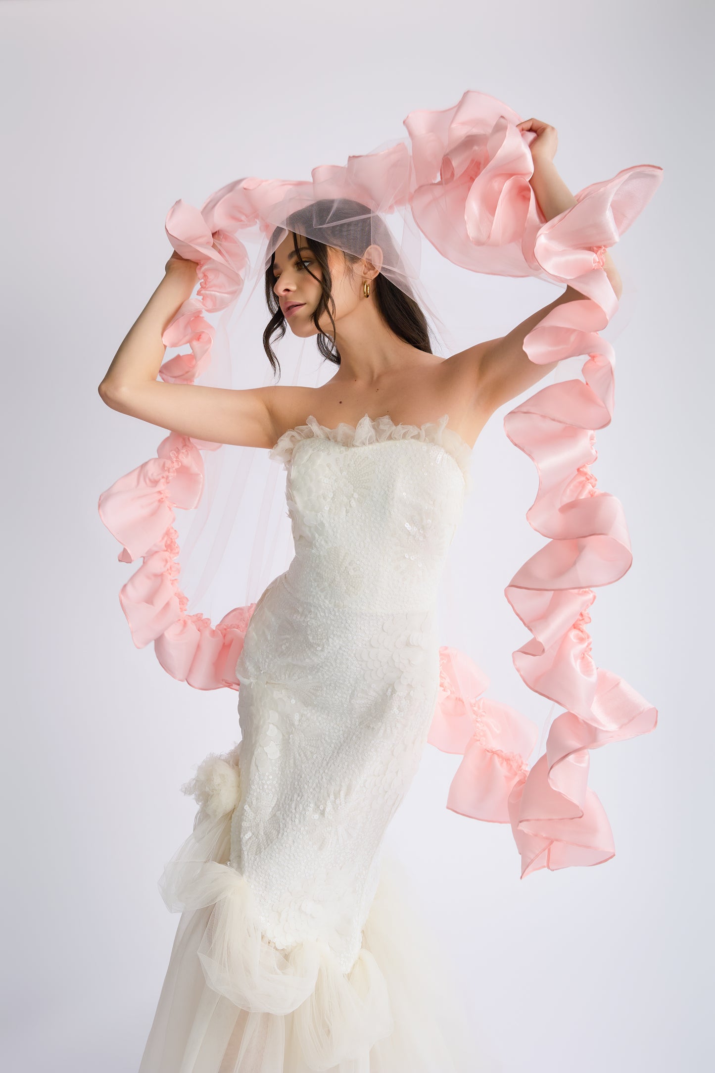 Silky Satin Sweetheart Veil