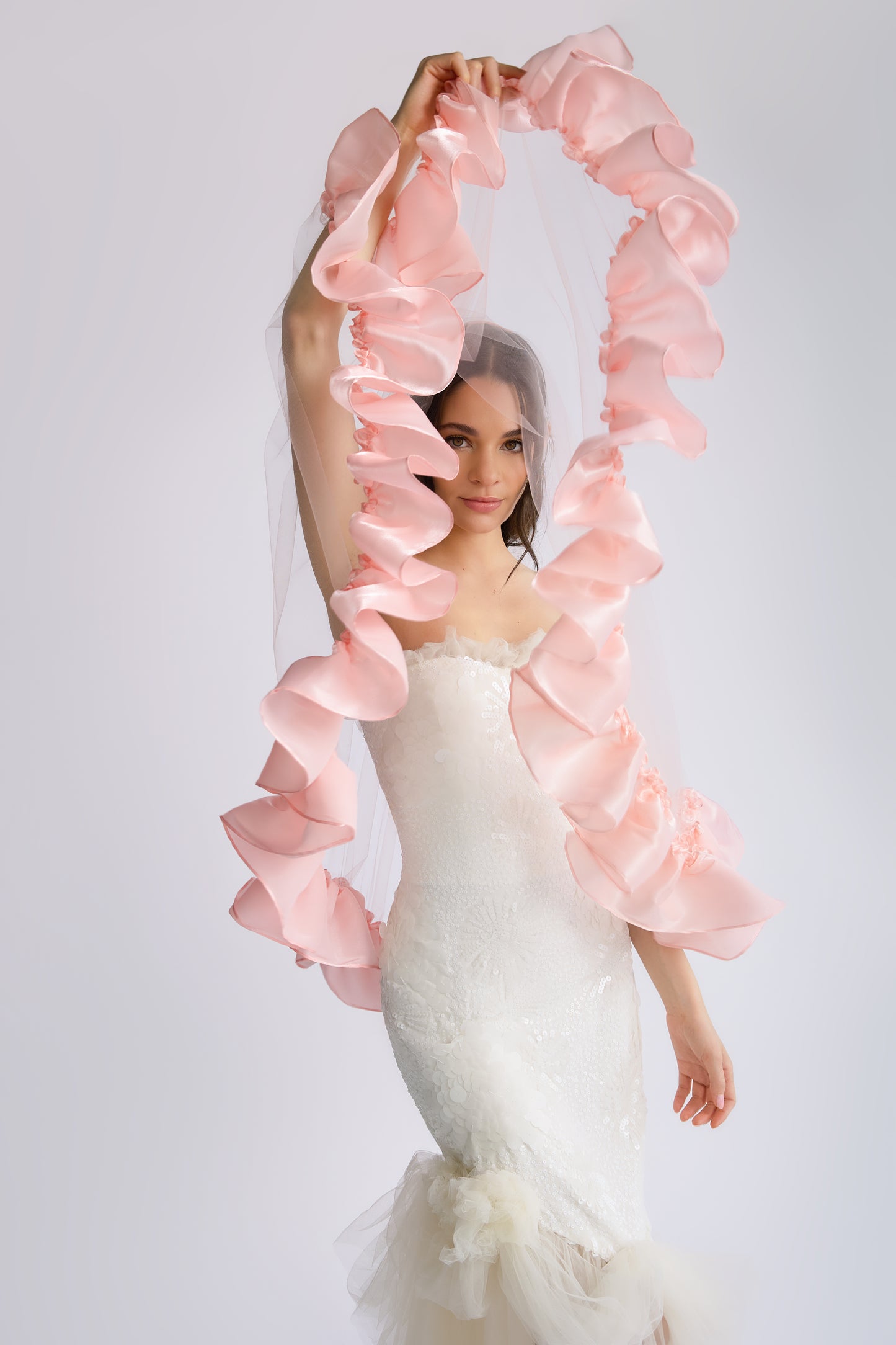 Silky Satin Sweetheart Veil