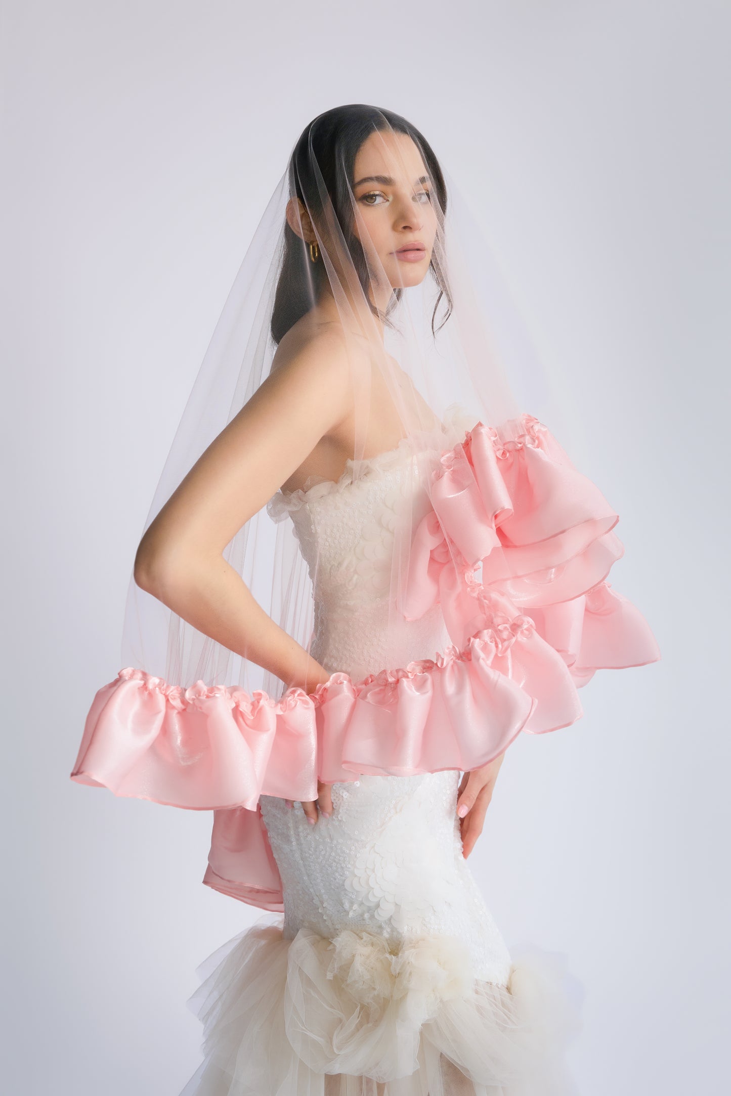 Silky Satin Sweetheart Veil