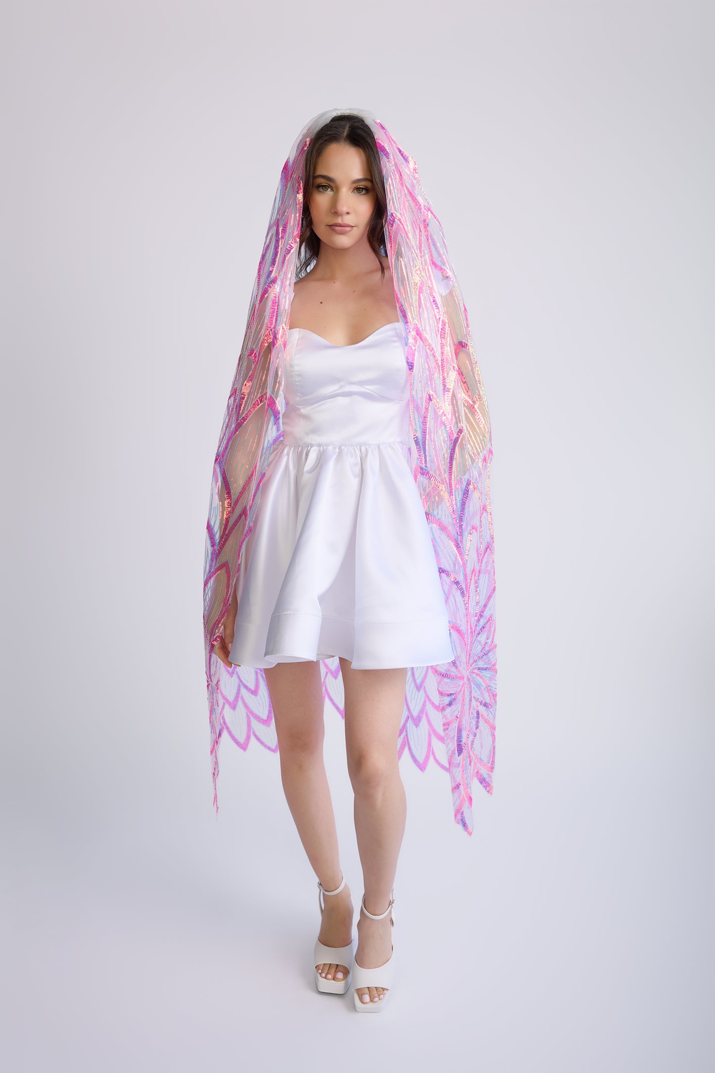 Pink/White Pixie Dust Veil