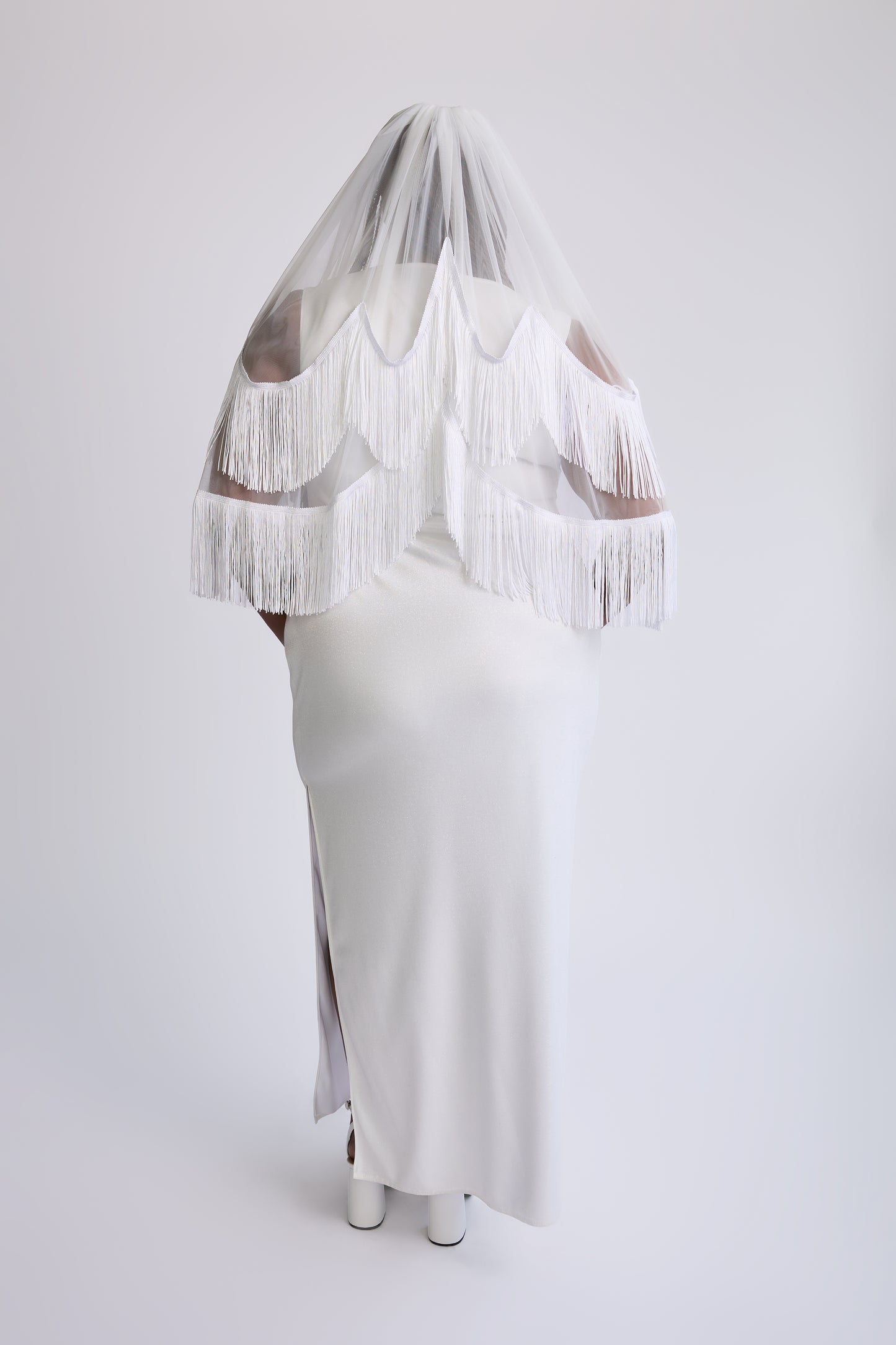 White Stevie Fringe Veil