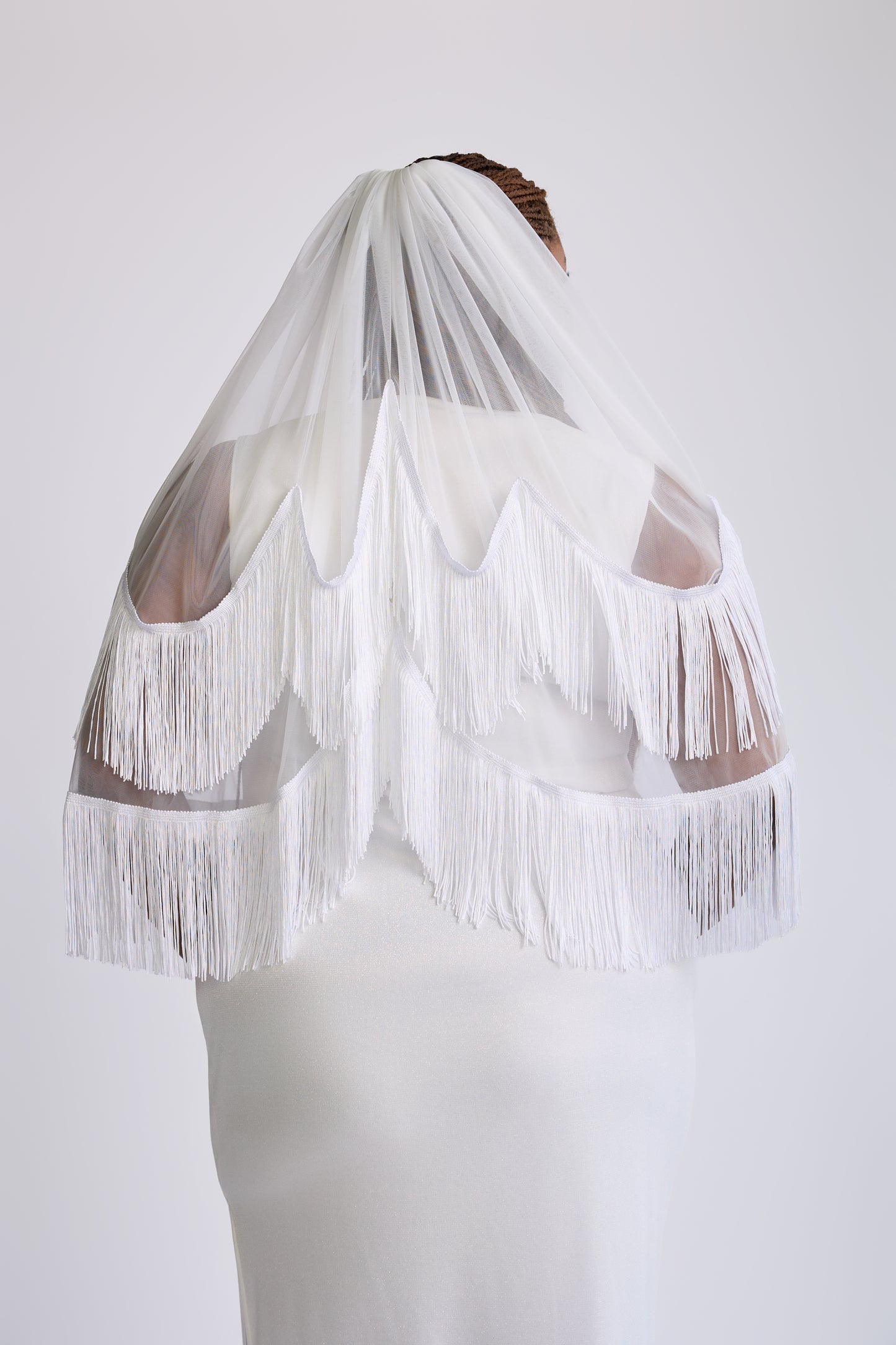 White Stevie Fringe Veil