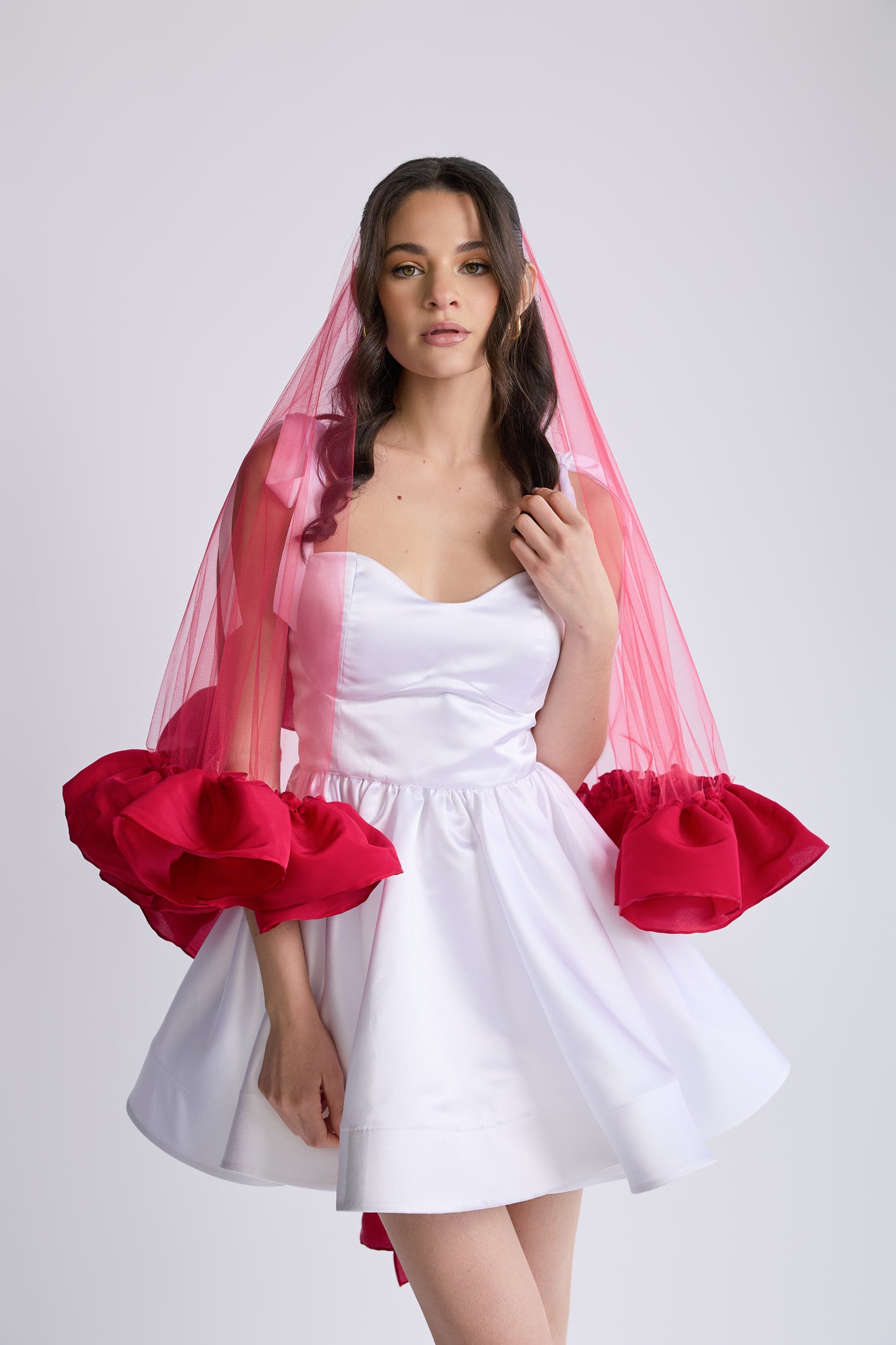 Silky Satin Sweetheart Veil