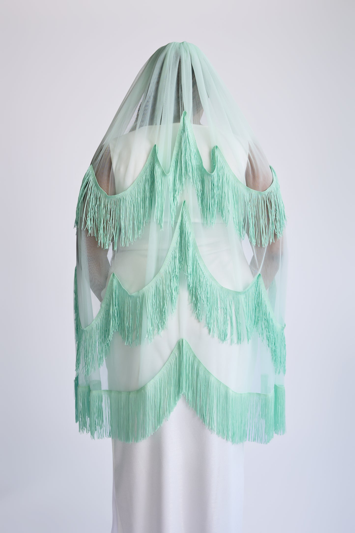 Mint Stevie Fringe Veil