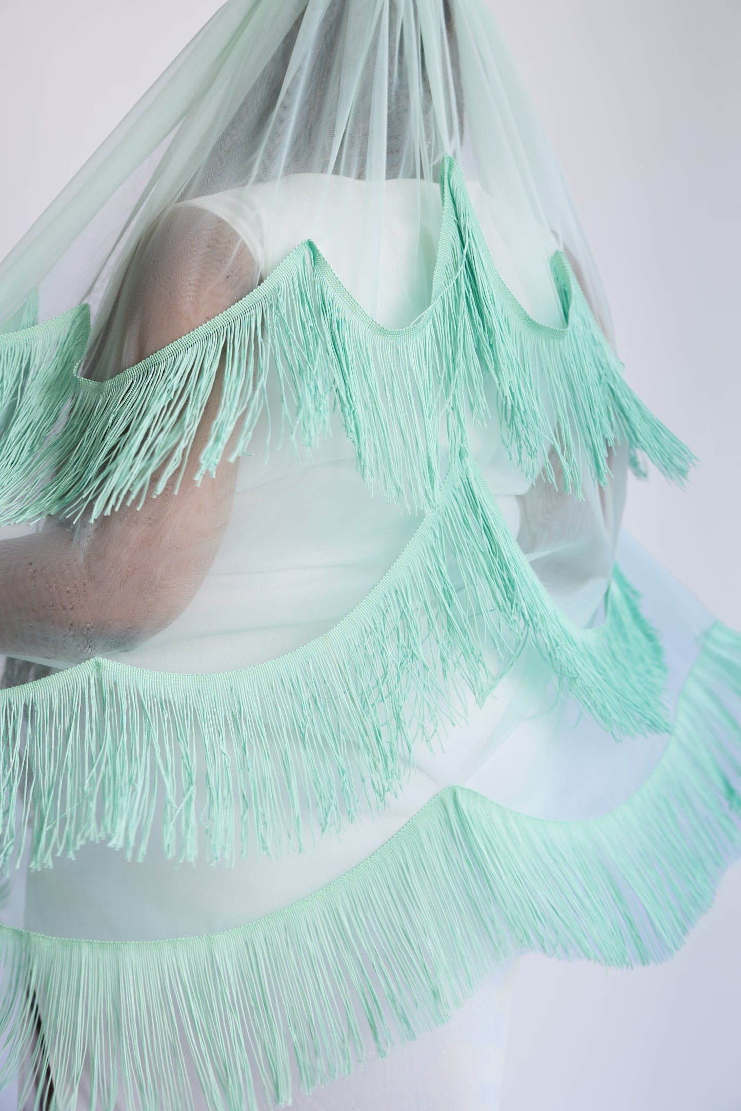 Mint Stevie Fringe Veil